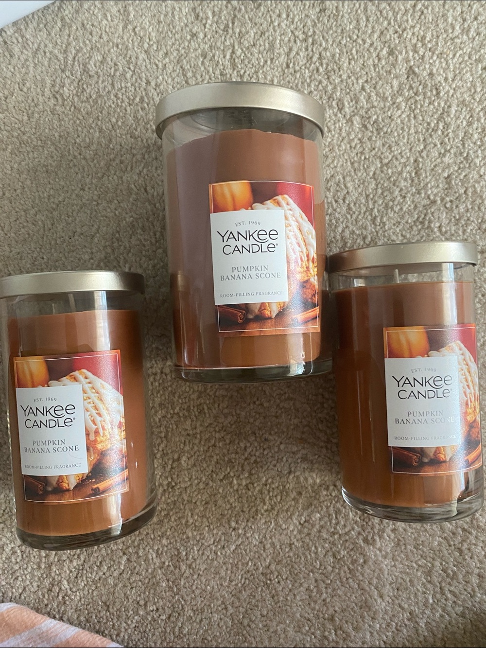 3-yankee candle bundle pumpkin banana scone -brand new!